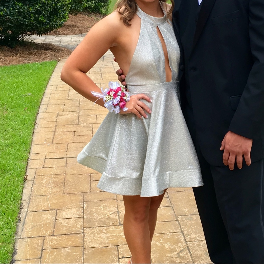 Platinum sparkly dress